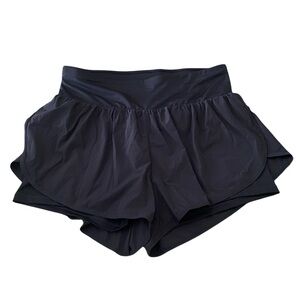Cadmus Women’s Workout Shorts for Athletic Gym, Navy Blue Shorts Size Large.